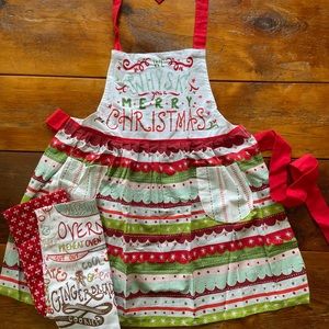 Christmas Apron & 2 Towel Baking Bundle Gift Set